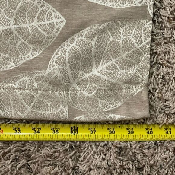 Beige And Cream Curtains Lace Leaf Pattern Design 2 Panels 84”x40” - Picture 6 of 13
